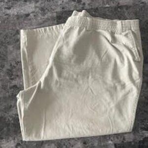 Harbor Bay DXL Men’s Big Tall Elastic Waist Pants 4XL/28 Khaki Cotton